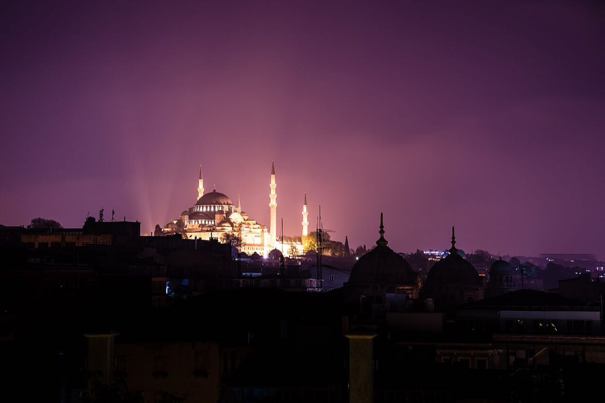 Mosque at night